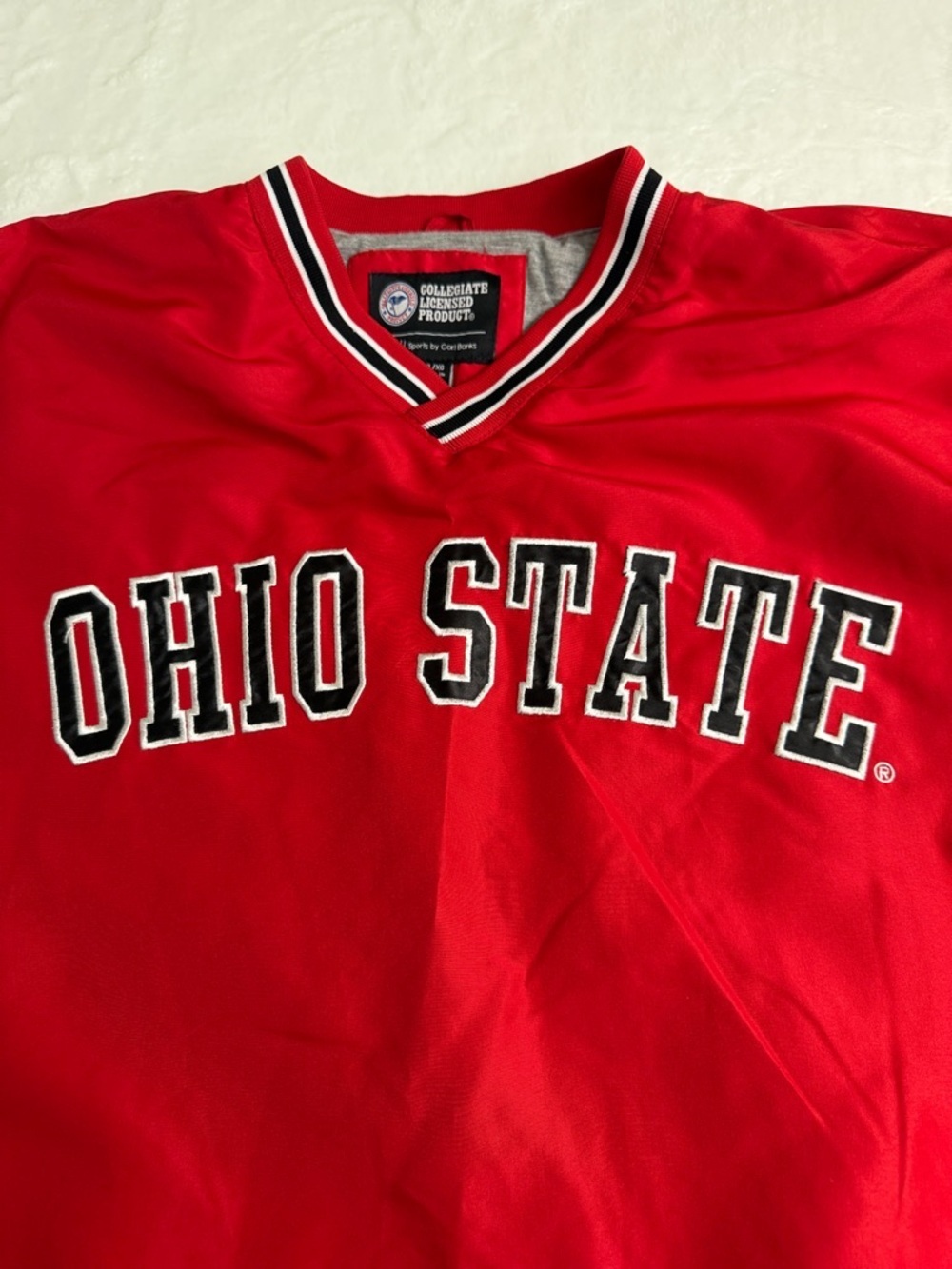 Ohio State Red Pullover Windbreaker Sweatshirt - Picture 3 of 9